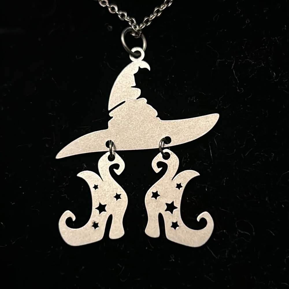 Witch hat and boots pendant